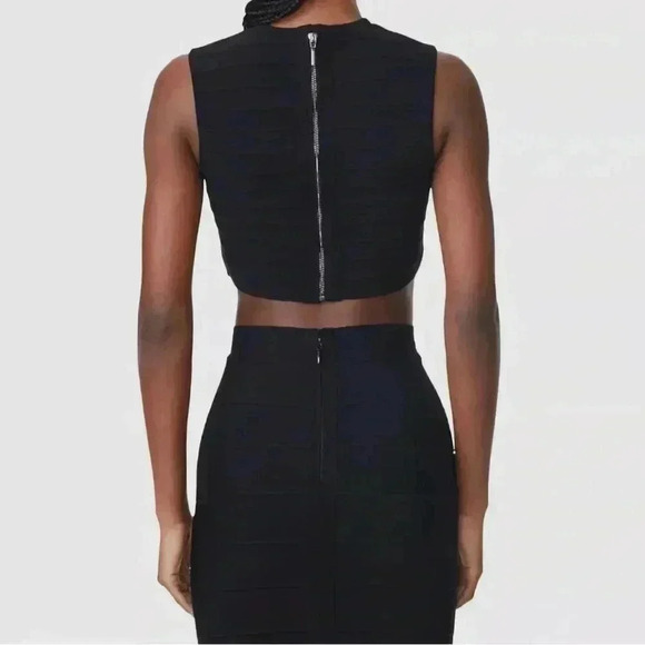 NWT Hervé Léger Milano Molded Cup Bandage Crop Top Black - Picture 3 of 7